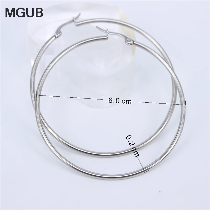 MGUB серебряные color15mm-100mm ювелирные изделия из нержавеющей стали серьги изысканные простые женские дикие серьги средний и маленький выбор LH194