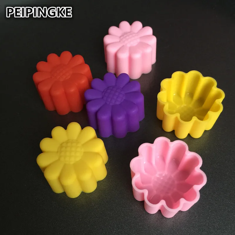5 шт. силиконовая форма для тортов 3 см подсолнуха шоколада цветов кексов