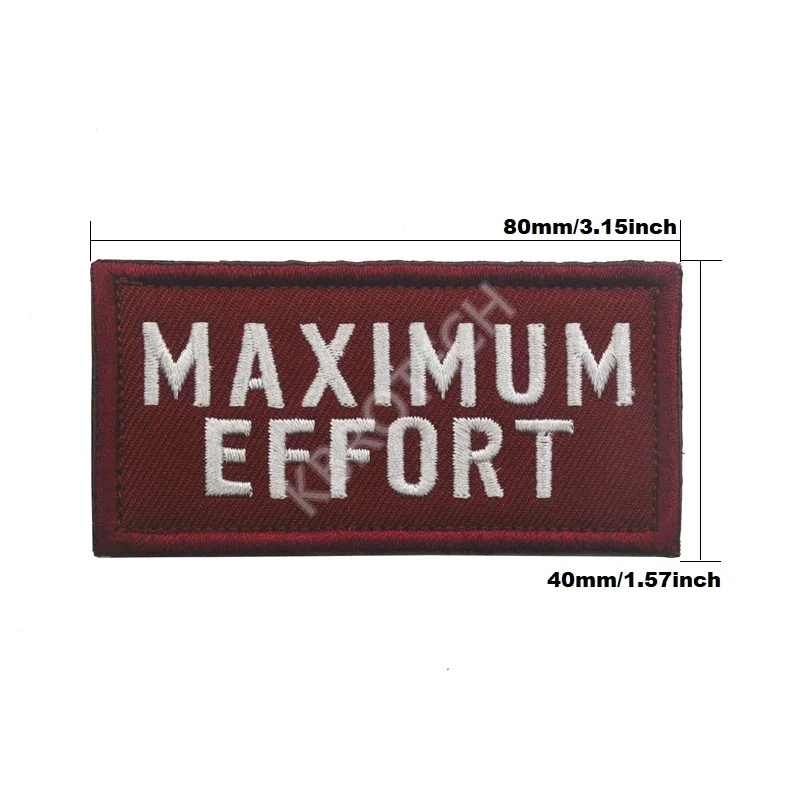 Максимальное усилие вышивка патч вышитые патчи Военная Тактическая плечевая