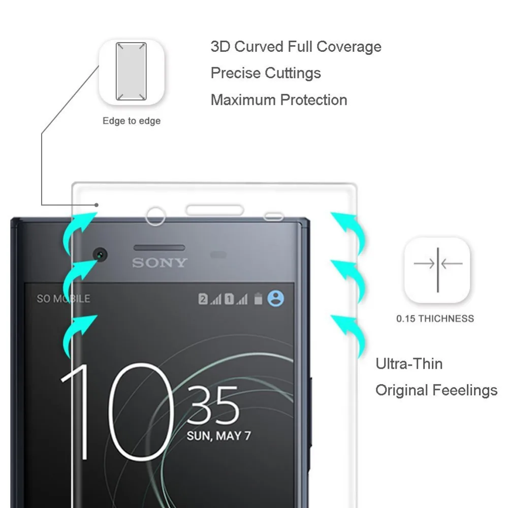 Полное покрытие экрана 3D ТПУ Защитная пленка для Sony Xperia XZ Premium | Мобильные
