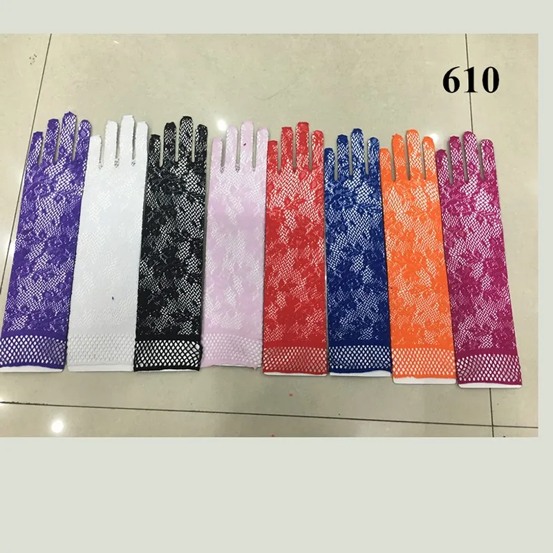 Пикантные прозрачные кружевные эластичные перчатки 5 цветов с длинным рукавом