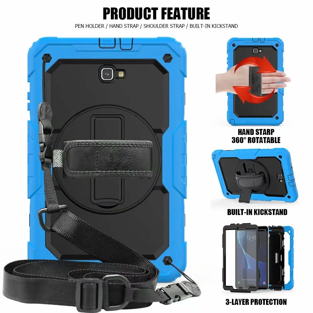 for Samsung Galaxy Tab A 10.1 2016 T580 T585 SM-T580 SM-T585 Case Shockproof Kids Kickstand Silicone Rubber Armor Cover |
