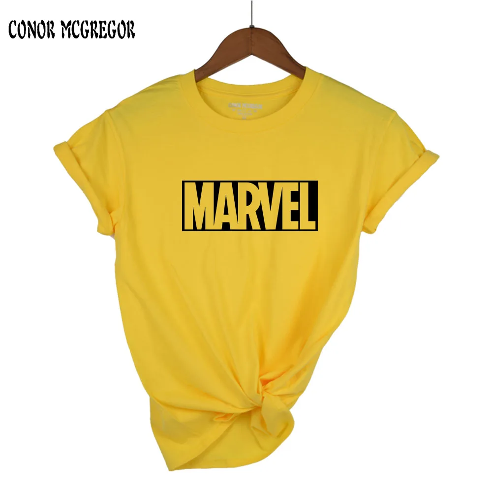 Новинка 2018 модная футболка MARVEL Женская хлопковая с коротким рукавом
