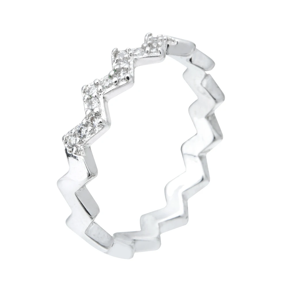 Простой и нежный волнистыми бортиками AAA циркон кольцо подходит подарки на день