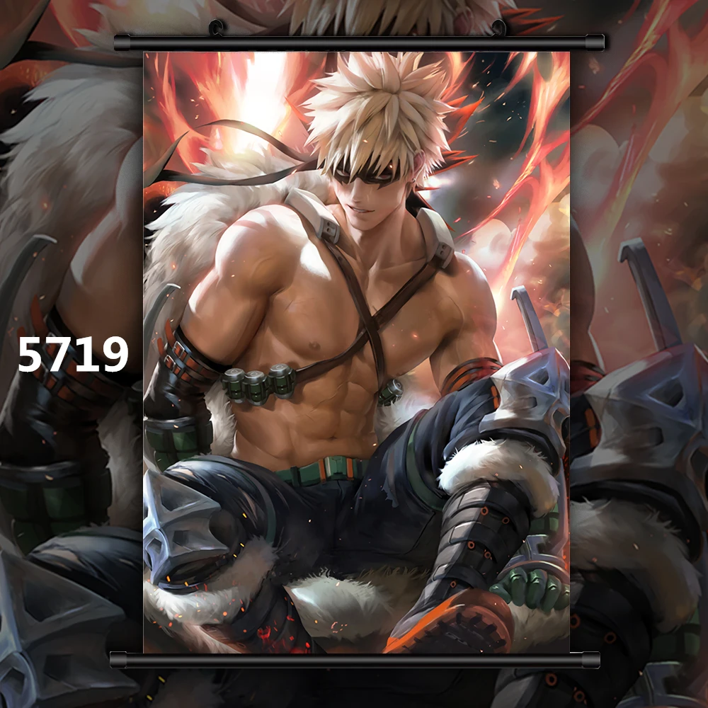 5719 Boku no My Hero Academy Bakugou Katsuki Todoroki Shoto Midoriya Izuku Аниме Манга настенный плакат свиток C - Color: 5719