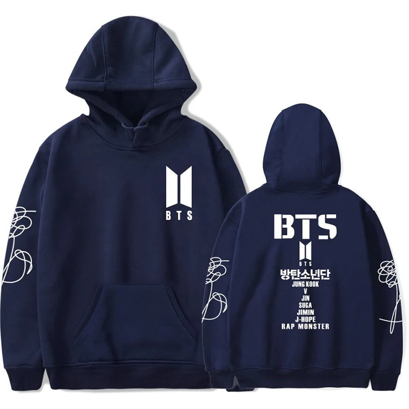 Women Oversized Harajuku Hooded Black Pink Kpop BTS Bangtan Boys Girl Pullovers Hoodies Sweatshirts Plus Size Long Sleeve Loose | Женская