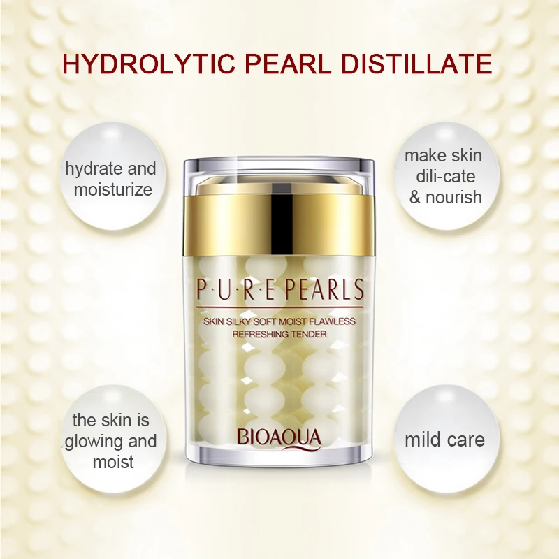 Новый крем для лица BIOAQUA Pure PEARL отбеливающий увлажняющий против морщин дневной и