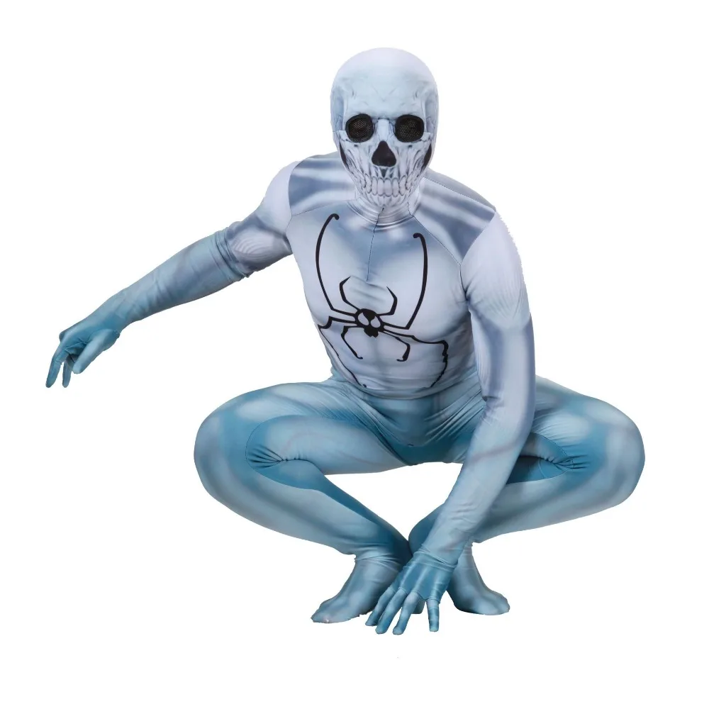 Movie Ghost Spiderman Jumpsuit Cosplay Costume Men Superhero Printing Bodysuit Zentai Tight Catsuit Christmas | Тематическая одежда