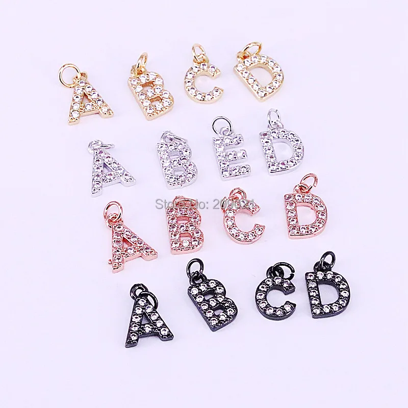 

20Pcs Mix Color Fashion 26 Letters Initial Pendant, Women Men Metal Copper Alphabet Letter Jewelry Pendants