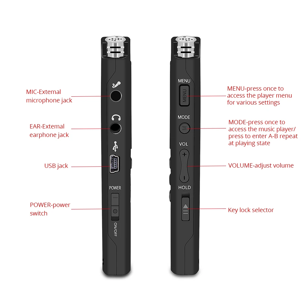 TISHRIC Mini Usb диктофон 8 Гб Профессиональный цифровой цифровое аудио записывающее