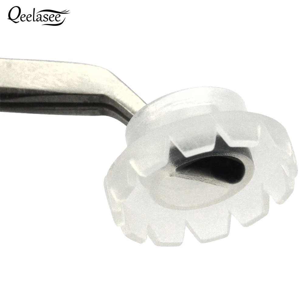 Qeelasee 100pcs New Eyelash Glue Holder Quick Blossom Cup Ring for Extension Sun Flower Makeup Tools |