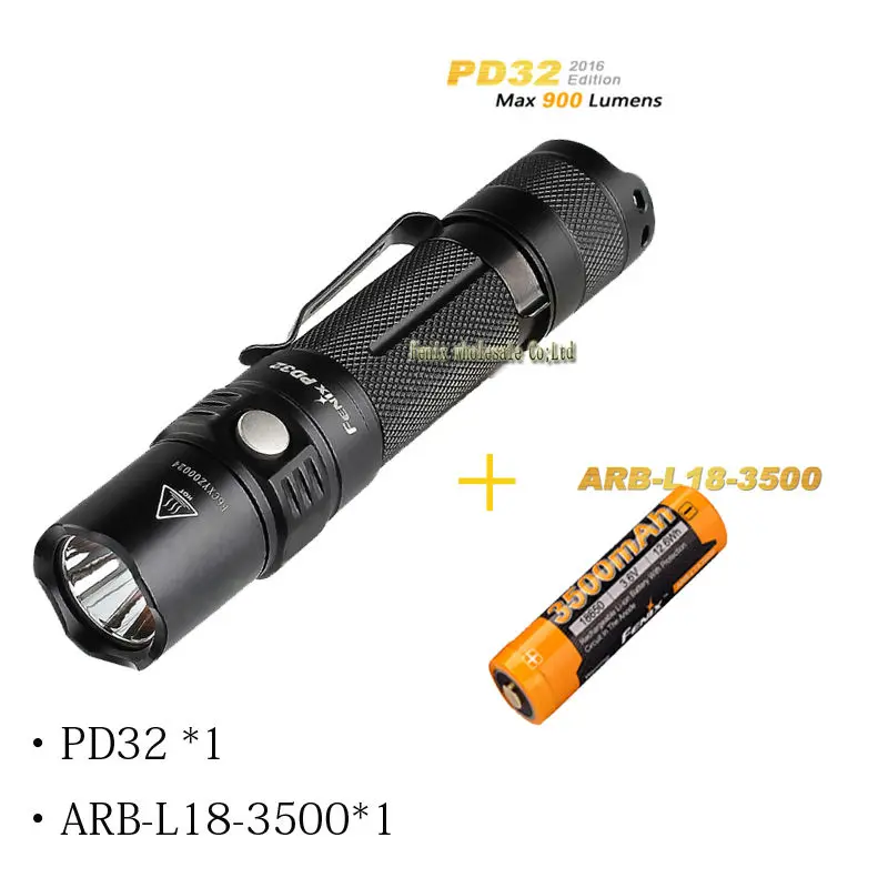 Новинка 2016 фонарь Fenix PD32 Cree XP L HI светодиодный ОД + Аккумуляторы ARB L18 3500 зарядное
