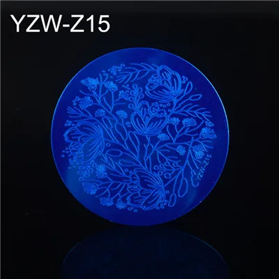 Z15 FWC 1 шт. DIY цветок кружева линии узоры круглые стальные шаблоны пластины для штамповки ногтей для Маникюр для кончиков ногтей инструмент Аксессуары - Цвет: Z15