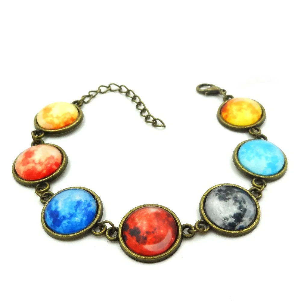 Браслет ручной работы со стеклянными бусинами в виде планет|bracelets for|vintage charm