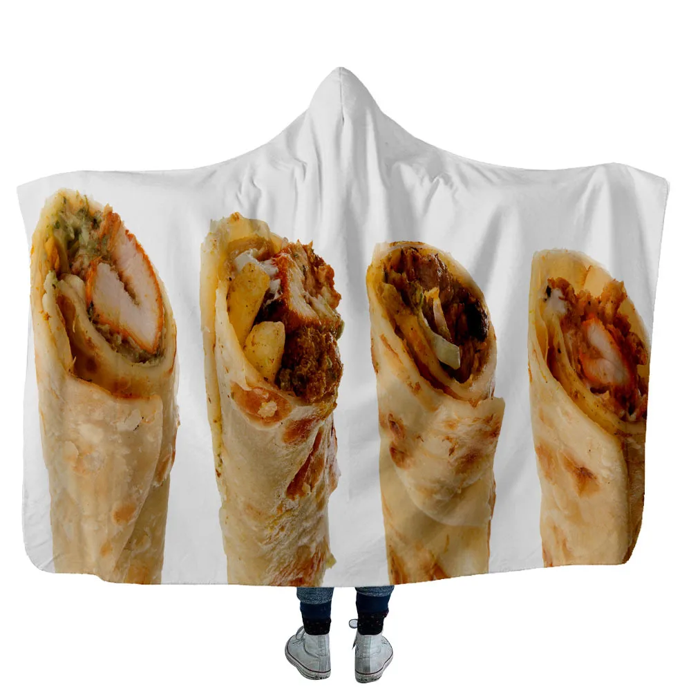 Популярное одеяло с капюшоном Burrito Tortilla дизайнерское носимое мексиканским
