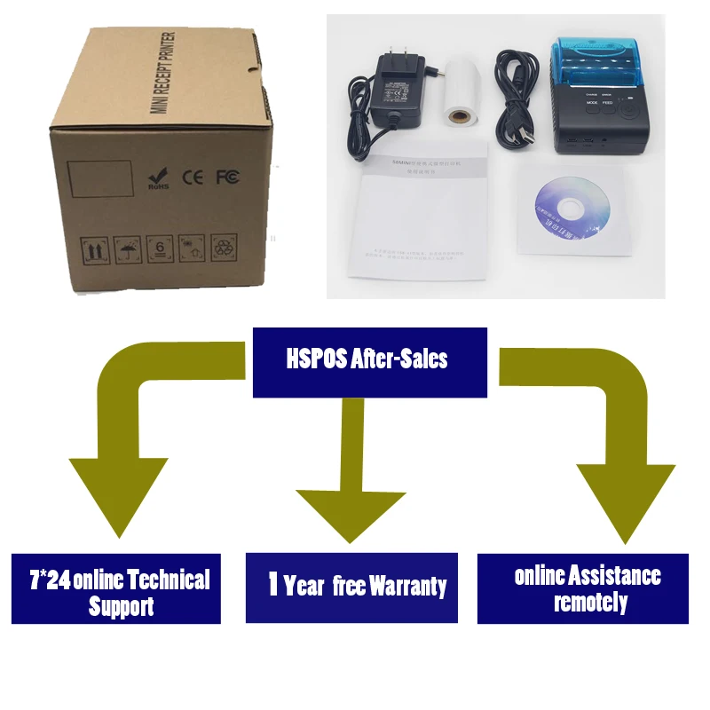 Pos58 Android pos Билл мобильный аккумуляторная термопринтер с большим хранения и Тесты