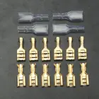 200 шт.компл. 100 пар 6,3 мм обжимные клеммы женские соединители лопаты и изоляционный рукав для провода AWG 22-16 0.5mm2-1.5mm2
