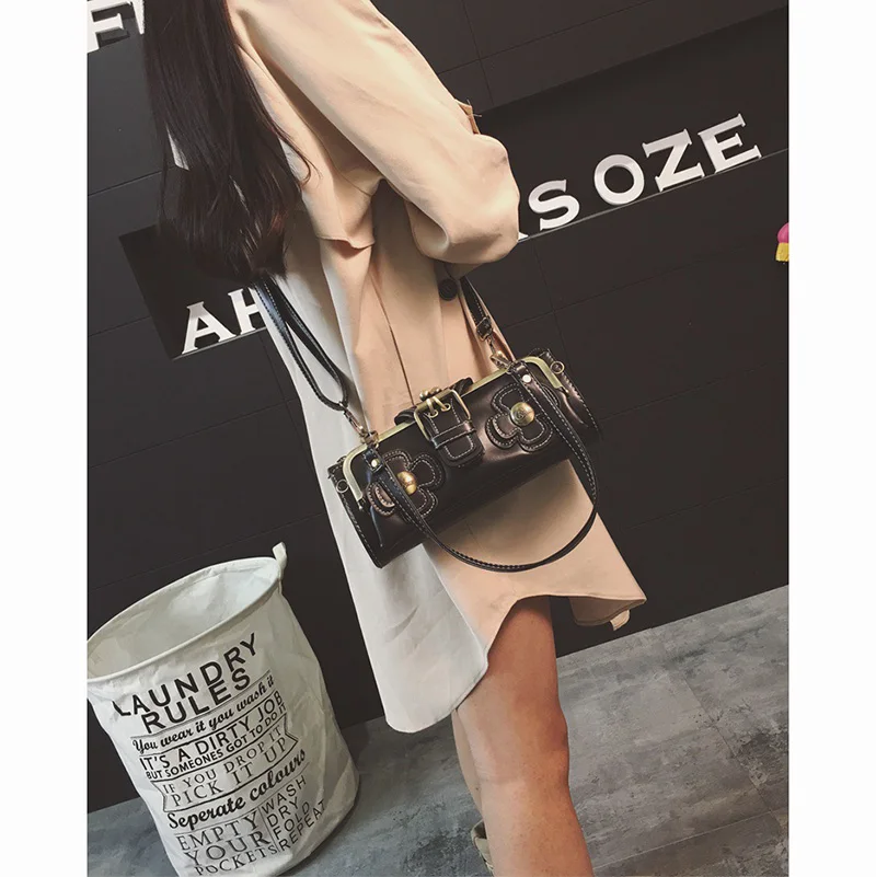 Hansomfy ретро цветы crossbody сумки женщин кожаные клатчи сумка на ремне леди девушка