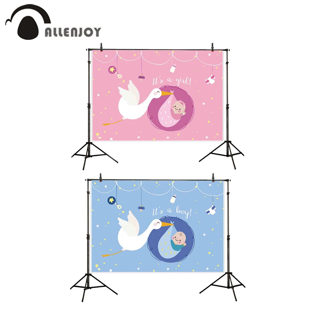 Allenjoy фоны для новорожденных Фотография день рождения Милая птица розовый синий