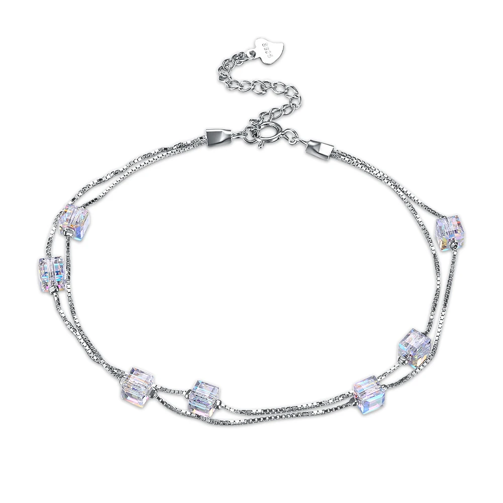 INALIS Серебро 925 LEKANI кристаллами от Swarovski Multi-кристалл браслеты для женщин