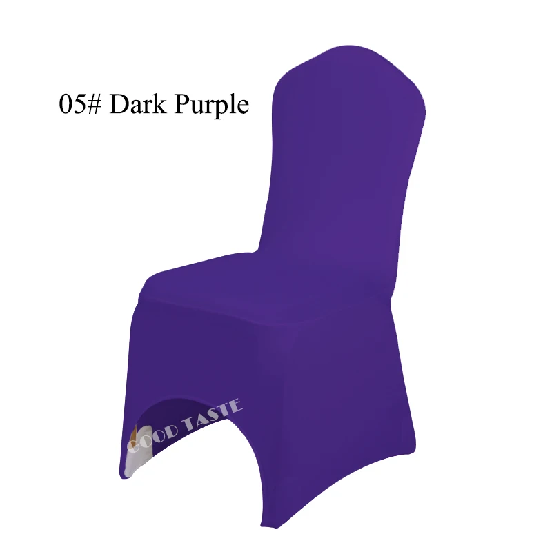Dark Purple Лайкра Чехлы для стульев 100 шт. Популярные стрейч железа корпоратив Чехлы для стульев для свадебного банкета брак и Юбилей празднование - Цвет: Dark Purple