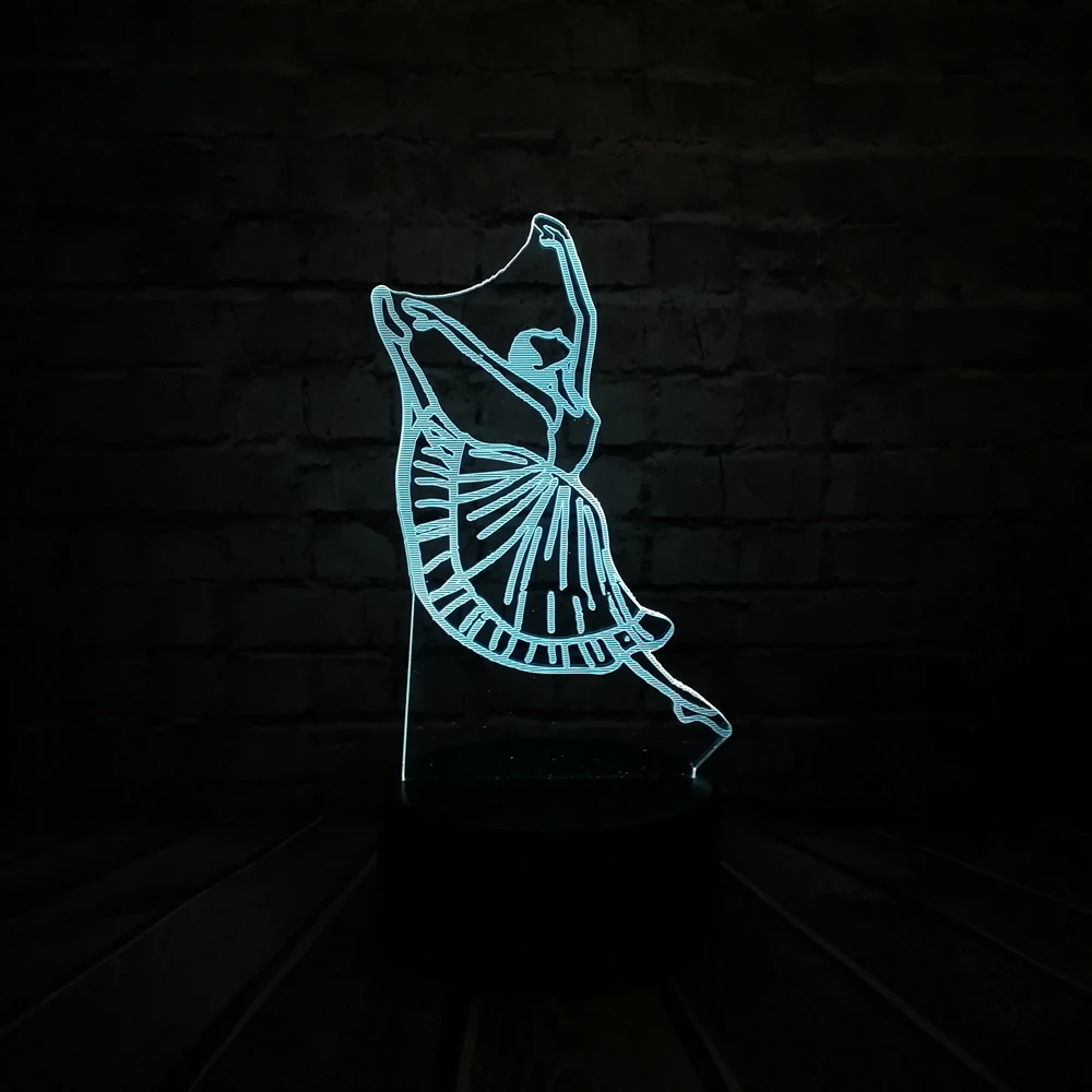 Новинка современный танцор для танцев леди 3D лампа ночник USB светодиодный