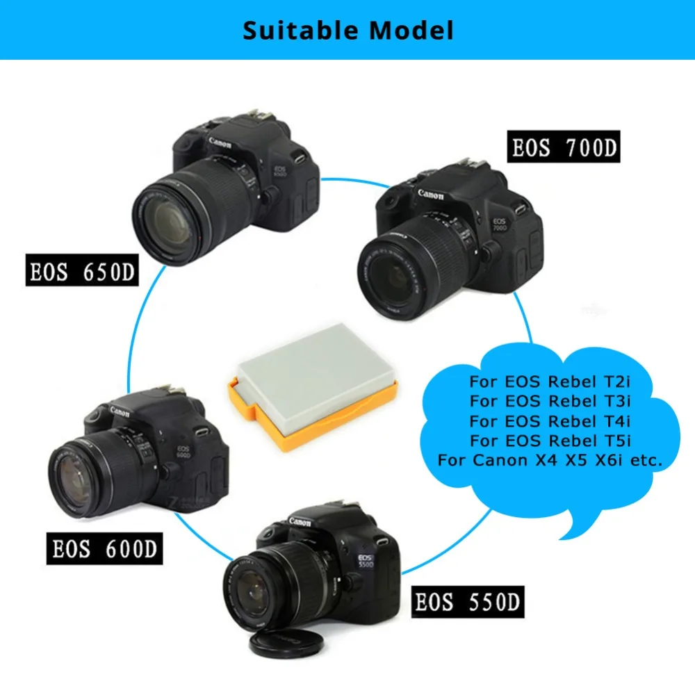 Аккумуляторная батарея LPE8 LP E8 для цифровой камеры 1800 мАч Canon EOS 550D 600D 650D 700D X4 X5 X6i X7i