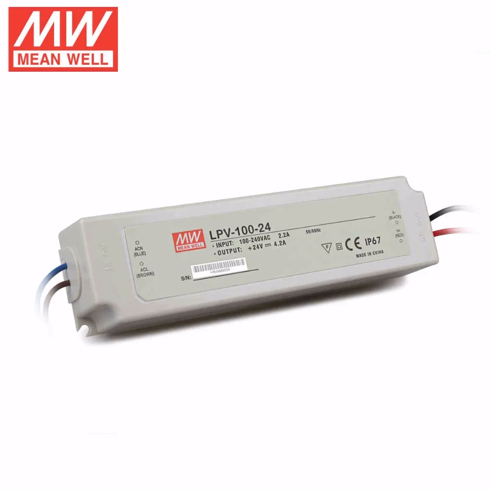 Mean Well LPV-100-5V/12В/24В 100 Вт светодиодный водонепроницаемый драйвер Один выход