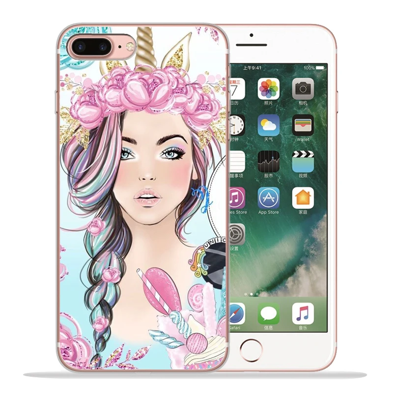 Новое поступление Модный чехол для телефона для девочек для Funda iPhone 8 7 6 6S Plus X XS MAX XR 10 мягкий силиконовый чехол Etui - Цвет: 15