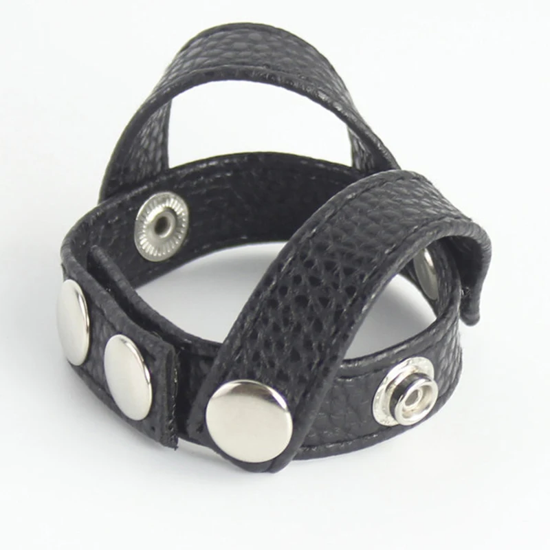 Регулируемый мошонку кожаный бондаж пояс кольцо для мужского пениса целомудрия