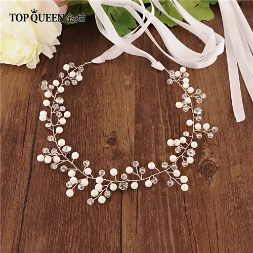 White ribbon TOPQUEEN SH159 кристалл жемчуг пояс невесты ручная вышивка стразами Свадебные ремни серебряные Стразы Свадебная лента для свадьбы платья - Цвет: White ribbon