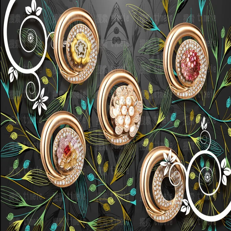 

Custom Size Photo 3D retro style beads flower fresco living room TV backdrop high quality bedroom living room mural wallpaper
