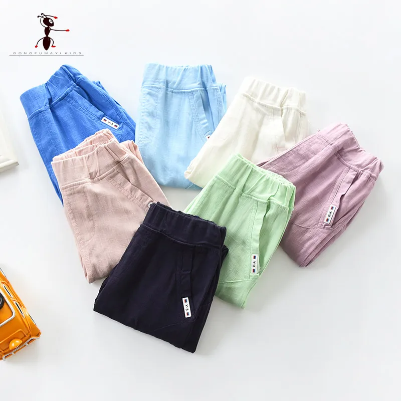 Kung Fu Ant 2019 7 kinds of Candy Colors Straight full-length pants new summer loose spring boy cotton casual 734 | Детская одежда и