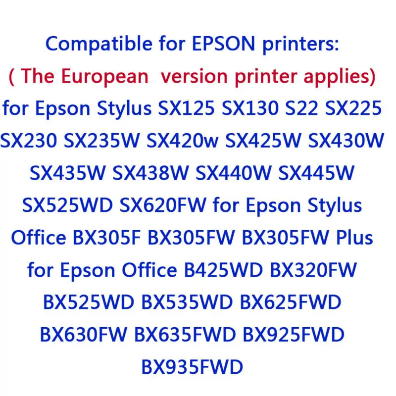 10 шт. совместимый для epson T1281 чернильный картридж принтера EPSON Stylus S22 SX125 SX130 SX230 SX235W