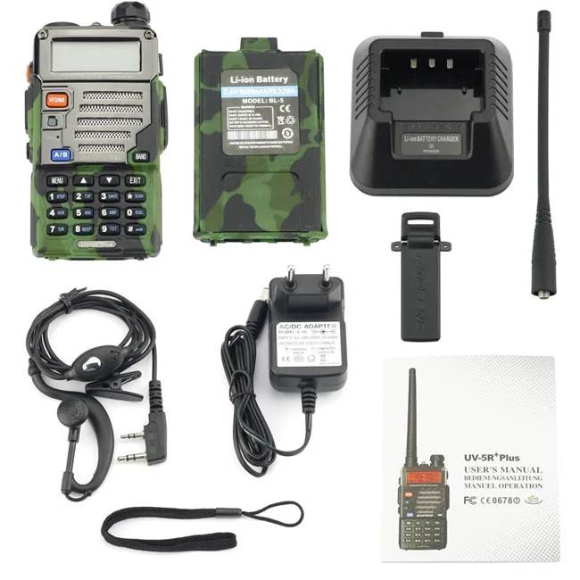 Портативная рация Baofeng UV-5R Plus Двухдиапазонная двухсторонняя радиосвязь 5 Вт 128