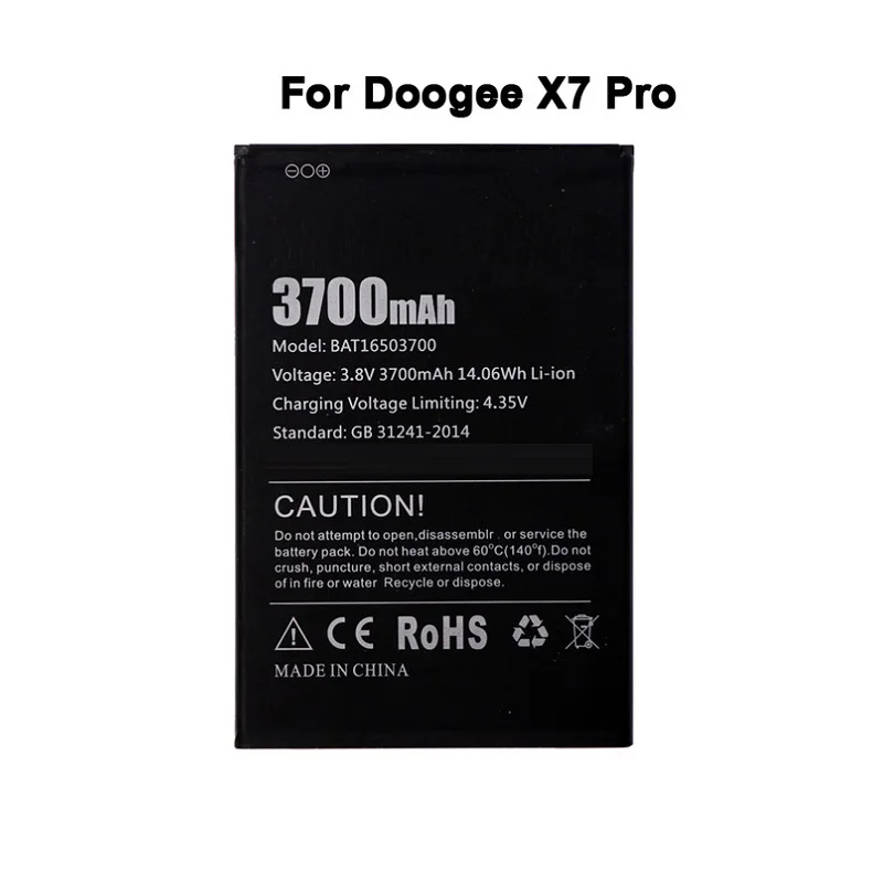 

Аккумулятор Для Doogee X7 X7 Pro, аккумулятор BAT16503700, 3700 мАч