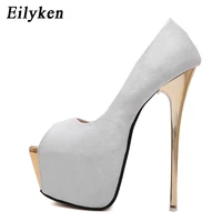 eilyken women pumps high heels womens sexy peep toe pumps platform shoes white black pink wedding party shoes size 34 45