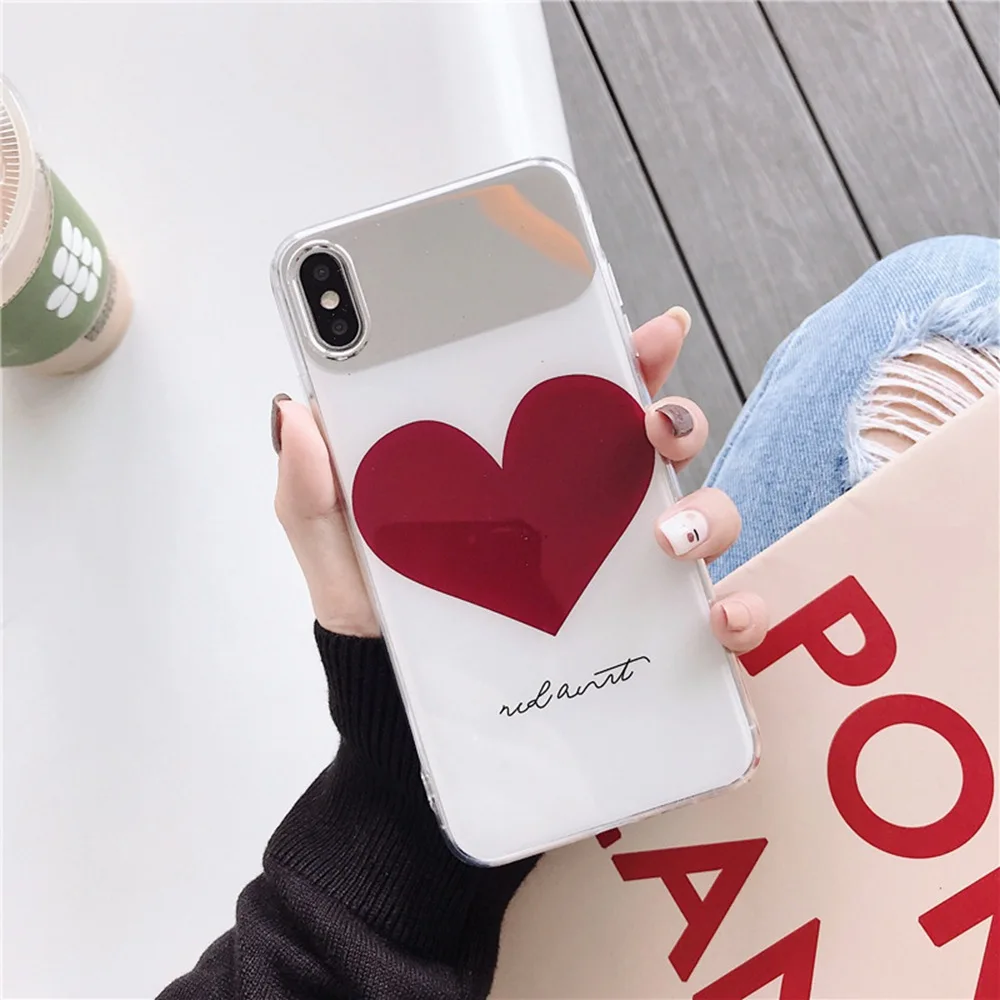 Мягкое Силиконовое зеркало для макияжа чехол iPhone 7 6 XR Мода X XS MAX 6s 8 Plus