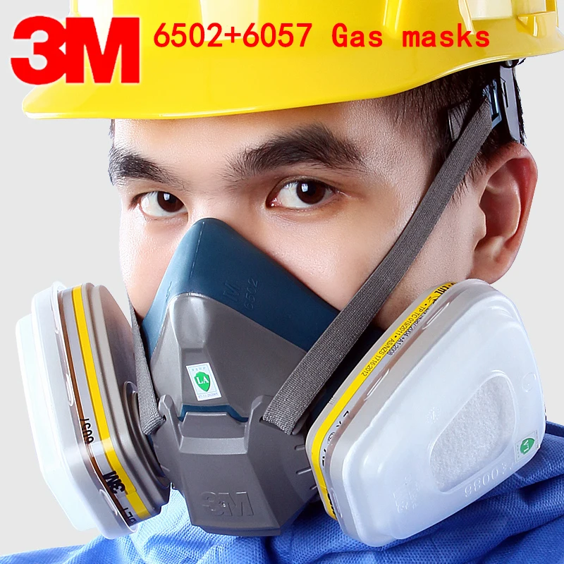 Респираторная противогаз 3M 6502 + 6057 Подлинная защита защитная маска от различных