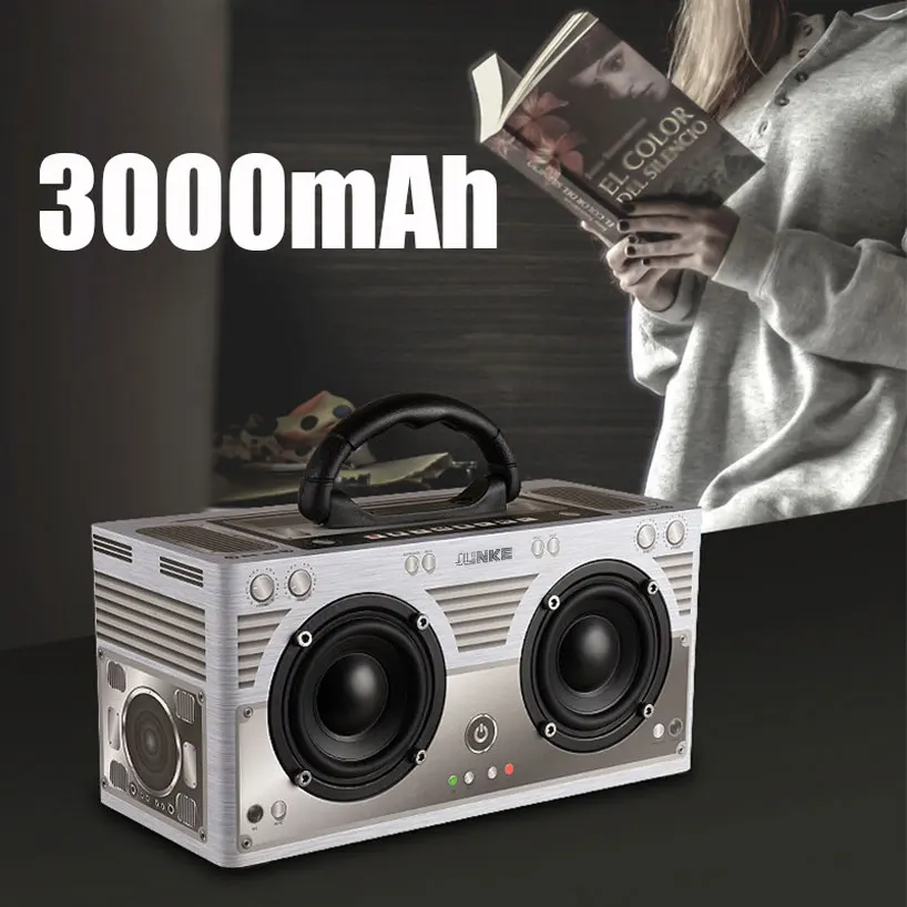Портативная Bluetooth колонка многофункциональный деревянный стерео динамик Hi Fi для