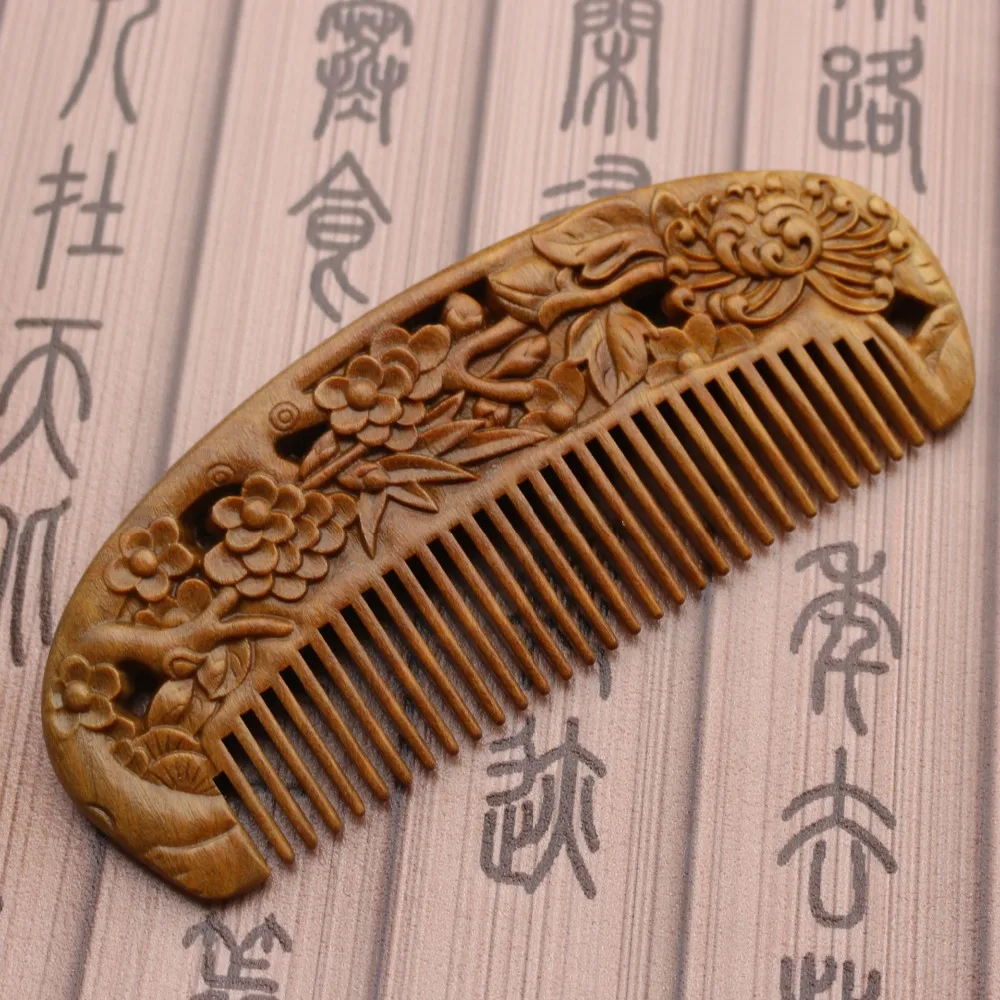 5 шт. бутик натуральный парикмахерские гребень двойной гравировкой Зеленый из