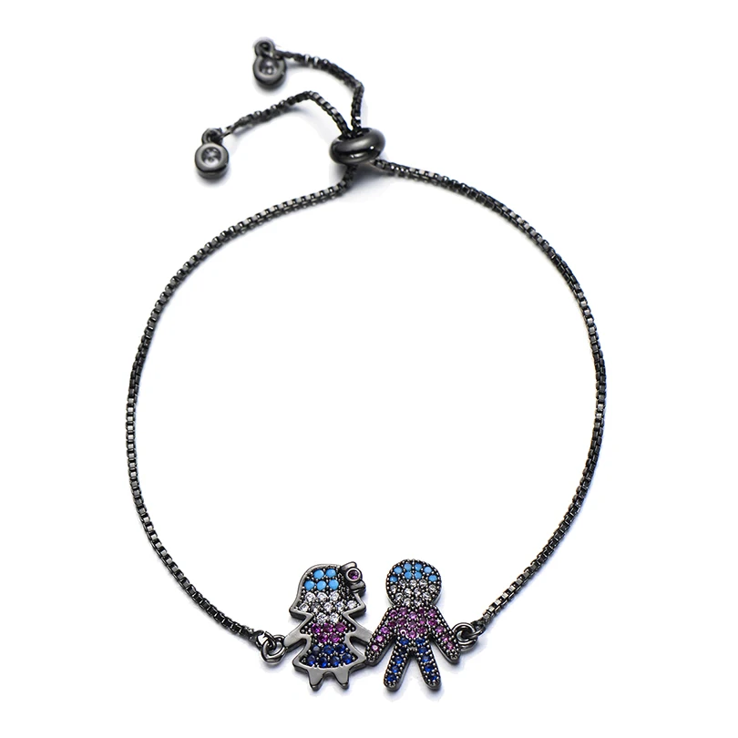 Pipitree Романтический CZ Циркон обувь для мальчиков и очаровательный браслет для девочек Любовь Пара Браслеты для женщин мужчин медь цепи ювел