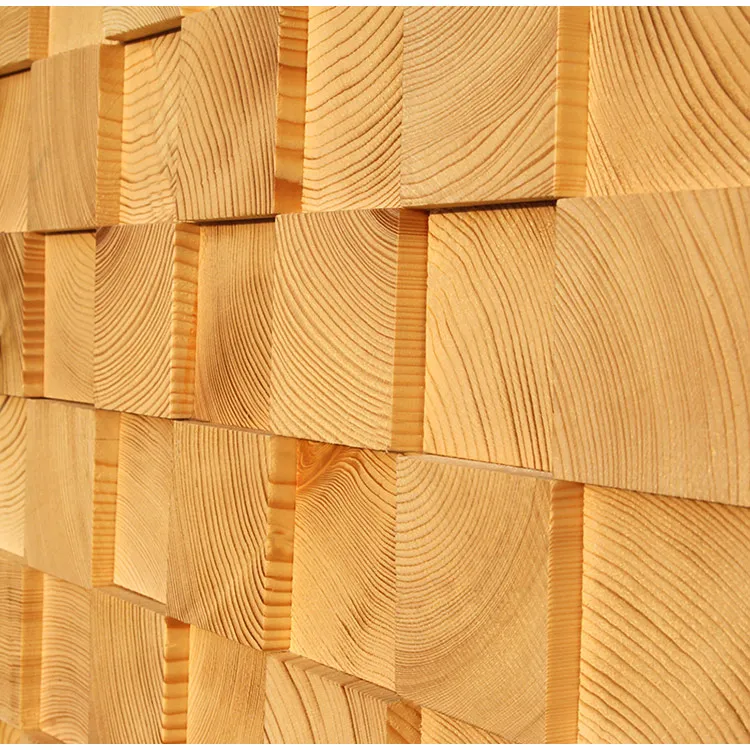 Настенная Наклейка для телевизора квадратный деревянный куб из финской сосны