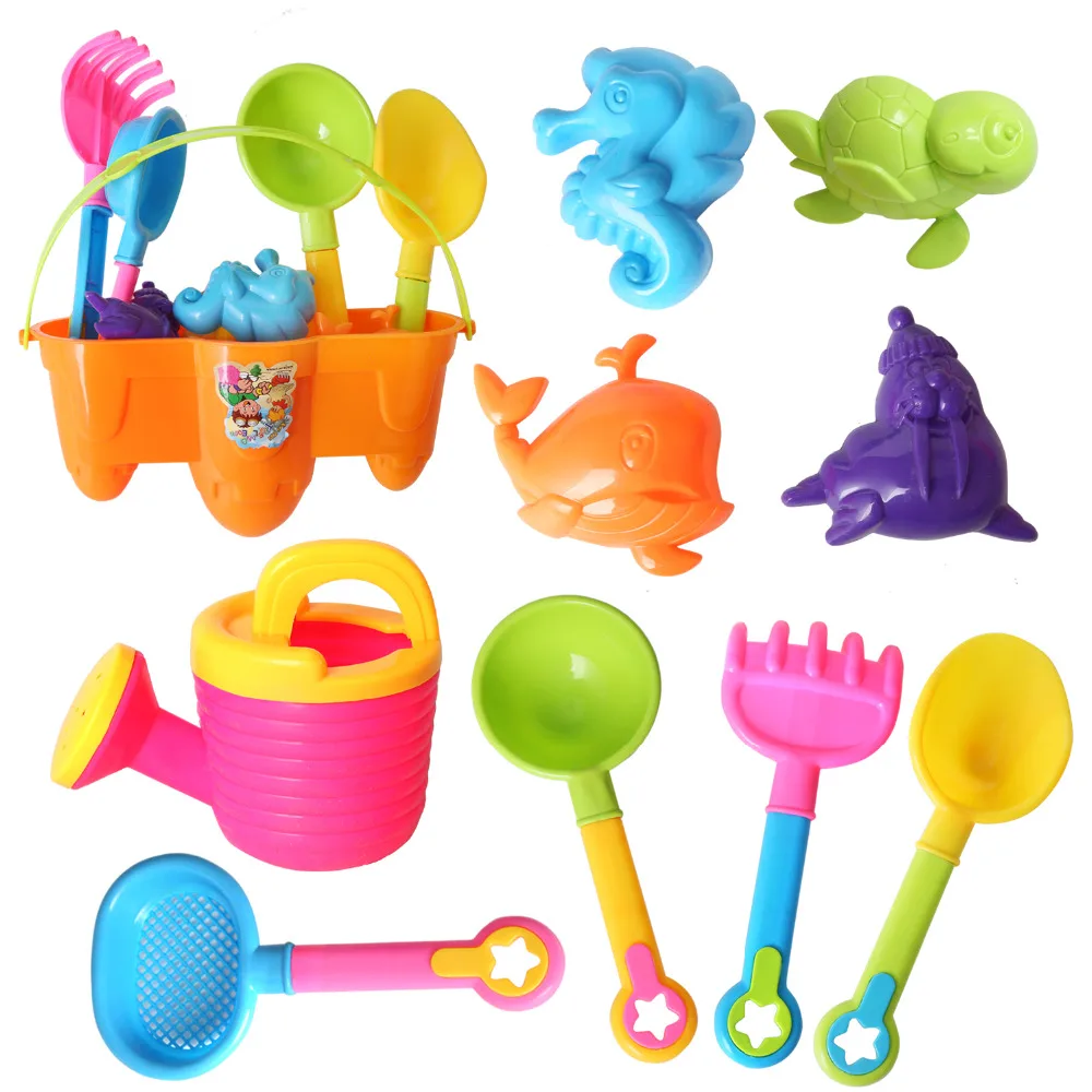 10 шт./компл. веселые Пляжные Игрушки песок игра море ведро лопата грабли лейка