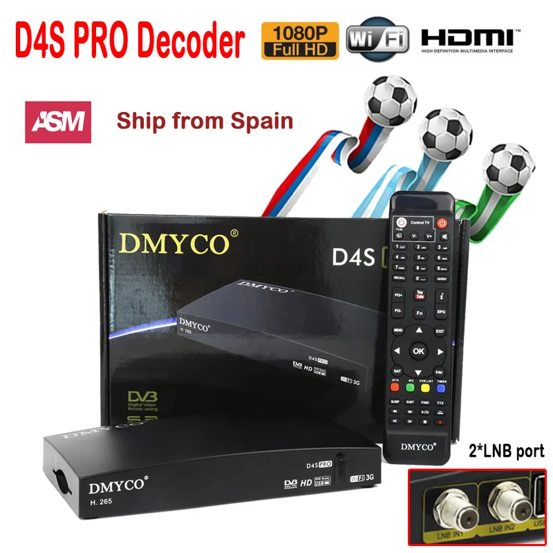 D4SPRO DVB S2 Цифровой спутниковый рецептор HD 1080P двойной Тернер рецептор Biss Youtube 2* LNB порт DVB-S2 ТВ Декодер pk Openbox V8S