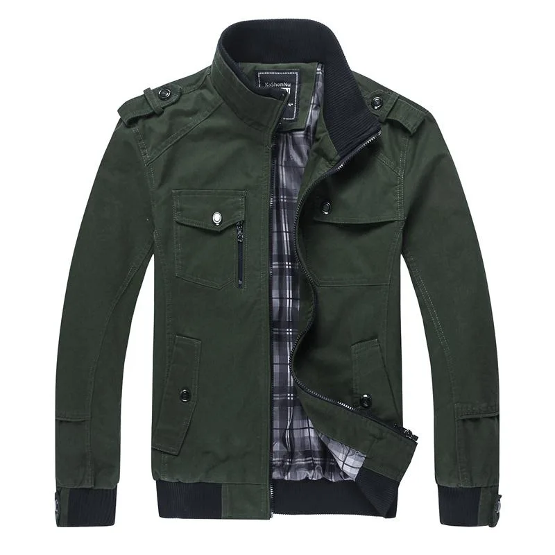 

Spring and autumn New men's jacket cotton wash slimming vertical collar jacket casual jacket