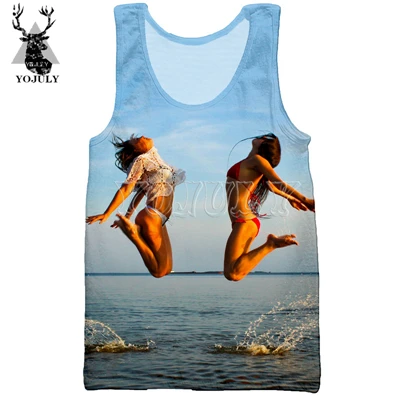 Vest YOJULY унисекс модные 3d печати Топы Для мужчин Для женщин летние пляжные спортивные Фитнес Повседневное уличной сексуальные красоты модель жилет VE02 - Цвет: Vest