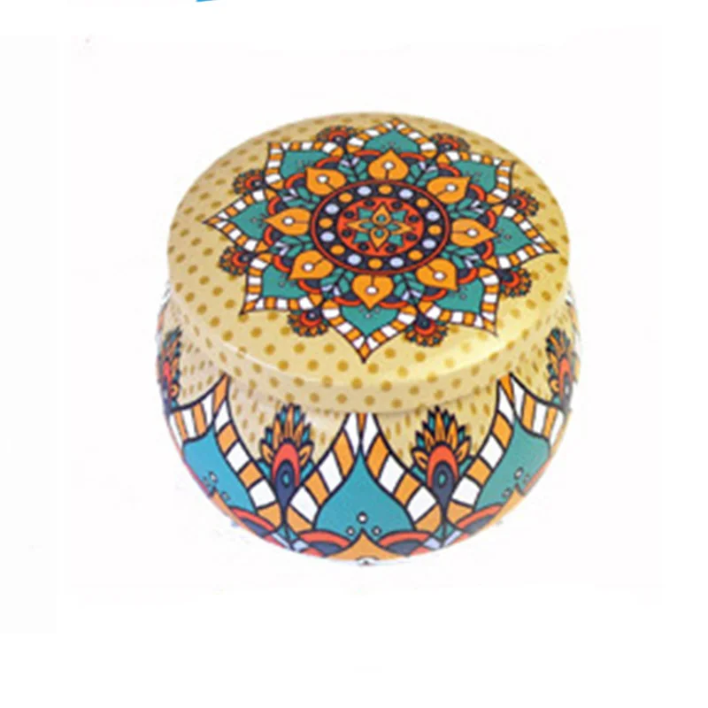 1 шт. подарочная коробка в этническом стиле с цветком для чая круглая форма