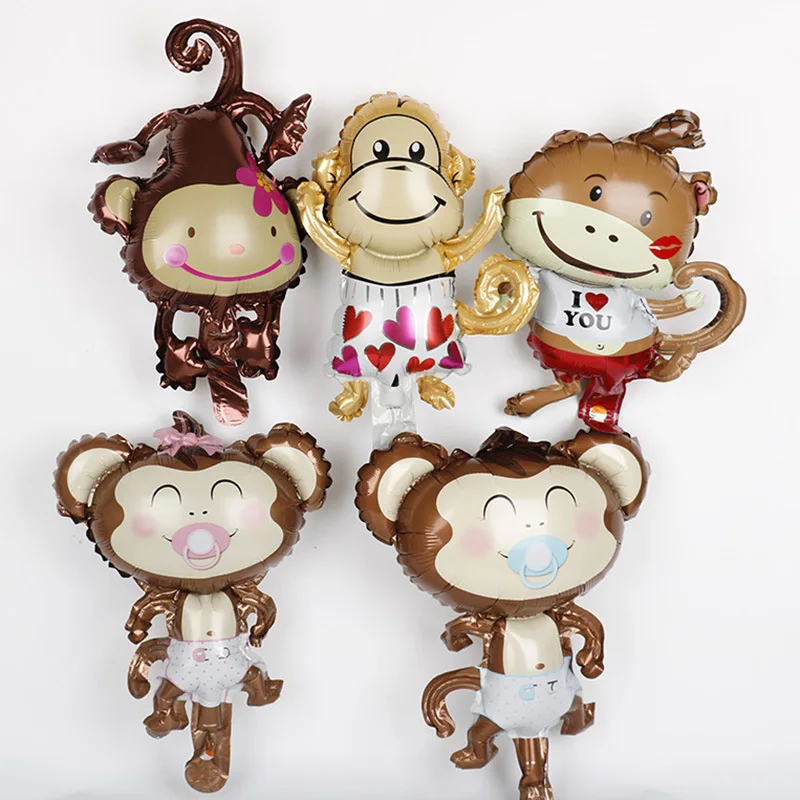 

1Pc Jungle Animal Tiger Lion Monkey Fox Horse Air Helium Balloon Kids Safari Birthday Party Decor Zoo Theme Supplies