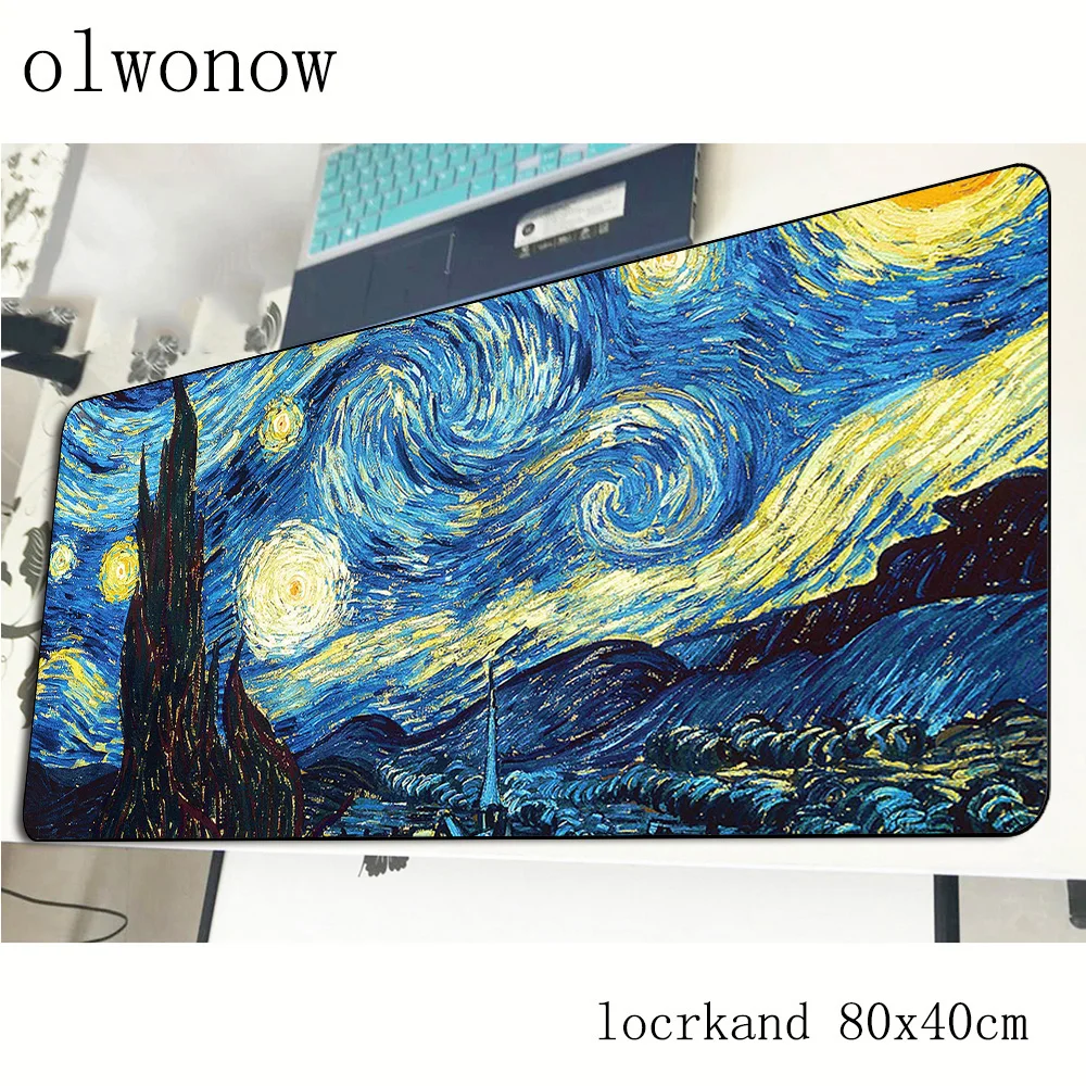 Ван Гог коврик для мыши с изображением 800x400x3 мм профессиональный игровой геймер